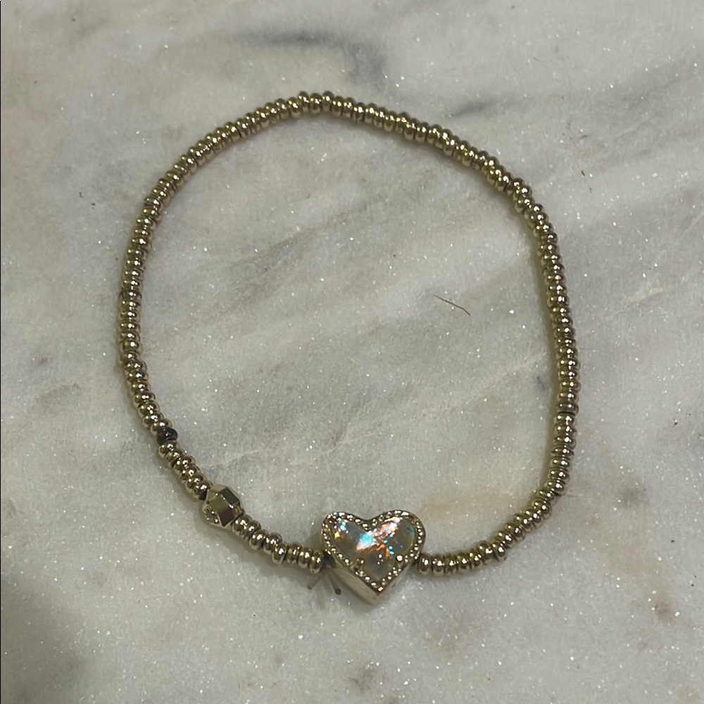Kendra Scott Good Stretch Ari Iridescent Heart Bracelet